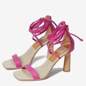 Dolce Vita Stella Magenta Pink Open Toe Ankle Strap Sandal Heels Size 7